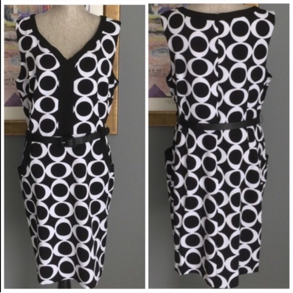 I LE New York Belted Pocketed Dress